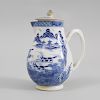 Chinese Export Blue and White Porcelain Hot Milk Jug and Flat Cover