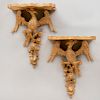 Pair of Continental Giltwood Wall Brackets with Bird Form Supports