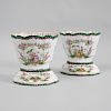  Pair of Meissen Porcelain Cachepots and Stands