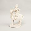  Chinese White Glazed Porcelain Equestrian Group