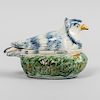 Pearlware Dove Form Sauce Tureen, Cover and Ladle