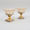 Pair of Paris Porcelain Reticulated and Stemmed Fruit Compotes