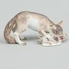 Meissen Model of a Fox Soft Mouthing a Duck