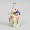 Bow Porcelain Figure Group of a Mother and Three Children Emblematic of Charity