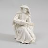 Bow White Glazed Porcelain Figure of a Nun Reading