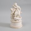 French Biscuit Porcelain Figure Group of Sleeping Maiden and Boy Sipping from Bottle