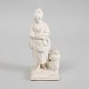 Luneville Biscuit Porcelain Figure of Girl, After a Model by Cyffle