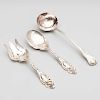 Pair of Reed & Barton Silver Servers in the 'Love Disarmed' Pattern, and a Victorian Silver Ladel