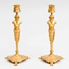 Pair of Late Louis Philippe Style Ormolu Figural Candlesticks