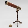 George III Brass and Mahogany Three-Drawer Telescope on Tripod Stand, by William Watkins, St. James’s, London