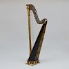 Fine Regency Gilt-Metal-Mounted Painted and Parcel-Gilt Pedal Harp, signed Sébastian Érards 