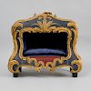 Italian Rococo Carved Painted and Parcel-Gilt Oak Dog Bed