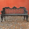 Black Painted Cast Iron Garden Bench, Possibly Coalbrookdale