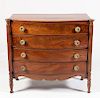 LATE FEDERAL MAHOGANY BOW-FRONTED CHEST OF DRAWERS