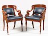 PAIR OF NORTHERN EUROPEAN CARVED MAHOGANY ARMCHAIRS, PROBABLY SCANDINAVIAN