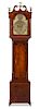 * An American Mahogany Tall Case Clock Height 83 x width 18 1/8 x depth 9 inches.