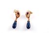Pair of Lapis lazuli & 14k gold earrings
