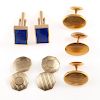 Collection of gold and lapis cufflinks