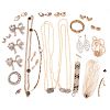Collection of vintage rhinestone and costume jewelry