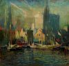 ARTHUR CLIFTON GOODWIN, (American, 1864-1929), Fulton Market, New York, oil on canvas, 38 x 40 in., frame: 43 1/2 x 45 1/2 in.