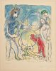 MARC CHAGALL, (French, 1887-1985), A la femme, qu'est-il rest..., from the series Sur la terre des dieux (In the land of the gods), ithograph on Arche
