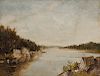 JOHN FREDERICK KENSETT, (American 1816-1872), Conesus Lake, Genesee Valley, New York, oil on board, 9 x 12 in., frame: 11 x 14 in.