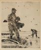 FRANK WESTON BENSON, (American, 1862-1951), Winter Wildfowling, etching, plate: 11 3/x 4 9 1/2 in., frame: 19 x 16 in.
