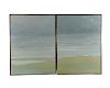 ANNE PACKARD, (American, b. 1933), White Caps, 2008, diptych, oil on canvas, each panel: 40 x 30 in., each frame: 41 1/2 x 31 1/2 in.