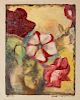 BLANCHE LAZZELL, (American, 1878-1956), Petunias, 1938, monotype, sight: 6 x 4 1/2 in., frame: 18 1/4 x 15 3/4 in.