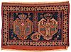 Afshar Mat, with double boteh, Persia, ca. 1920; 1 ft. 8 in. x 1 ft.