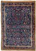 Mohtasham Kashan Mat, Persia, ca. 1910; 2 ft. 10 in. x 2 ft. 1 in., magenta silk selvage