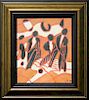 European School, Signed Figural Abstract Painting