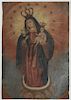 19th C. Painting of the Virgin & Baby Jesus, Cusco, Peru