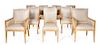 * After Jean Michel Frank, American, Late 20th Century, Set of Ten Custom Dining Chairs Mattaliano, USA