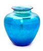 * Steuben, American, 20th Century, A Blue Aurene Vase