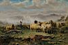 August Friedrich Albrecht Schenck (Danish, 1828-1901)  Shepherdess and Flock in a Misty Meadow