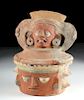 Mayan Polychrome Figural Cache Vessel