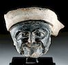 Veracruz Pottery Head of an Elder w/ Bitumen