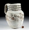 Large Anasazi Pottery Pitcher - Black on White