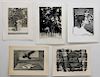 5PC Modernist Contemporary Etching Art Group