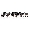 PIERRE JEANNERET Six Committee armchairs