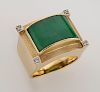 18K gold, diamond and jadeite ring