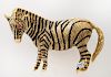 18K gold and enamel zebra brooch with diamond and