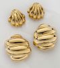 (2) Pr. Italian 18K gold earrings
