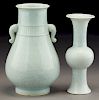 (2) Chinese Qing white porcelain vases,