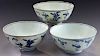 (3) Chinese Ming Chenghua blue & white porcelain