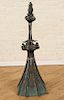 ANTIQUE COPPER FLAME FINIAL ON BASE 1880