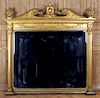 NEOCLASSICAL CARVED GILT MIRROR SWAN NECK C. 1900