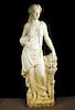 CARVED MARBLE FIGURE OF WOMAN DEPICTING SPRING