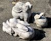LOT OF CARVED MARBLE RABBITS
